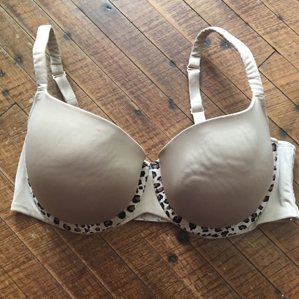 Cacique nude leopard trimmed 38DD bra